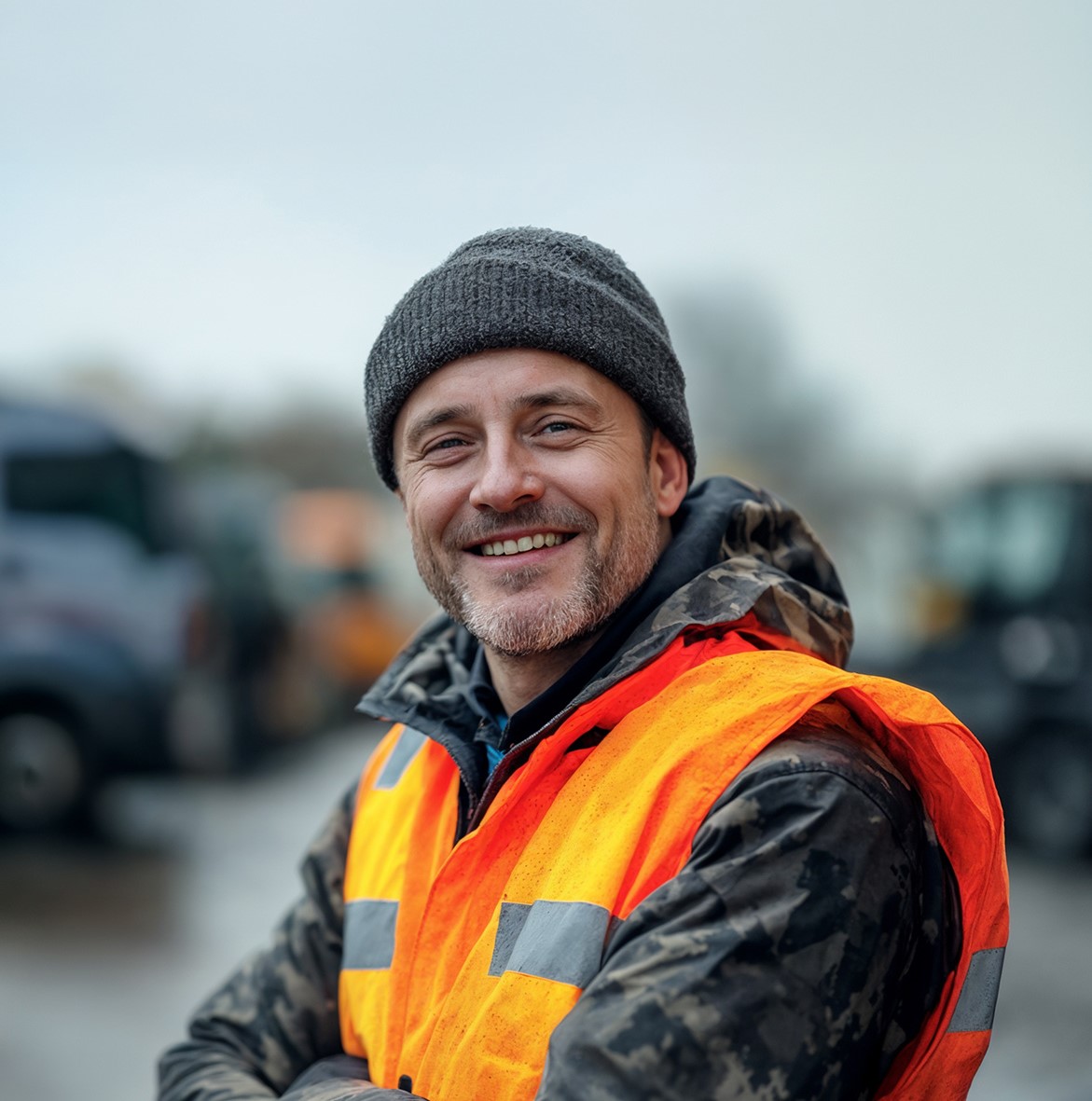 Man outside smiling