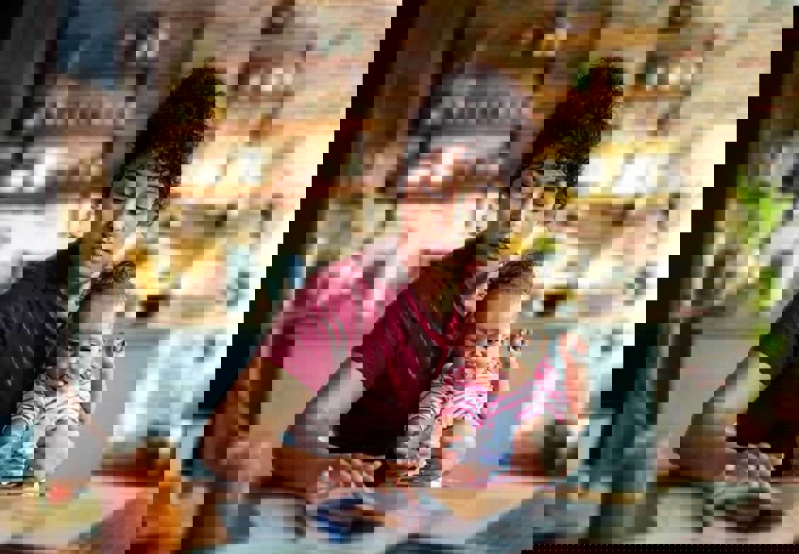 Woman holding her baby